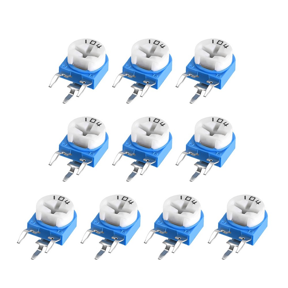 Trimmer Potentiometer 100K Ohm Adjustment Horizontal Variable Resistor 10Pcs