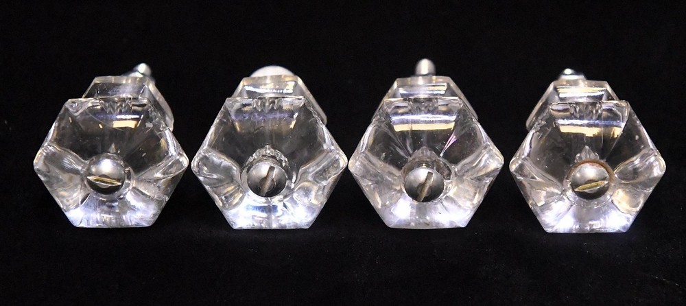 4 GLASS DRAWER PULLS KNOBS