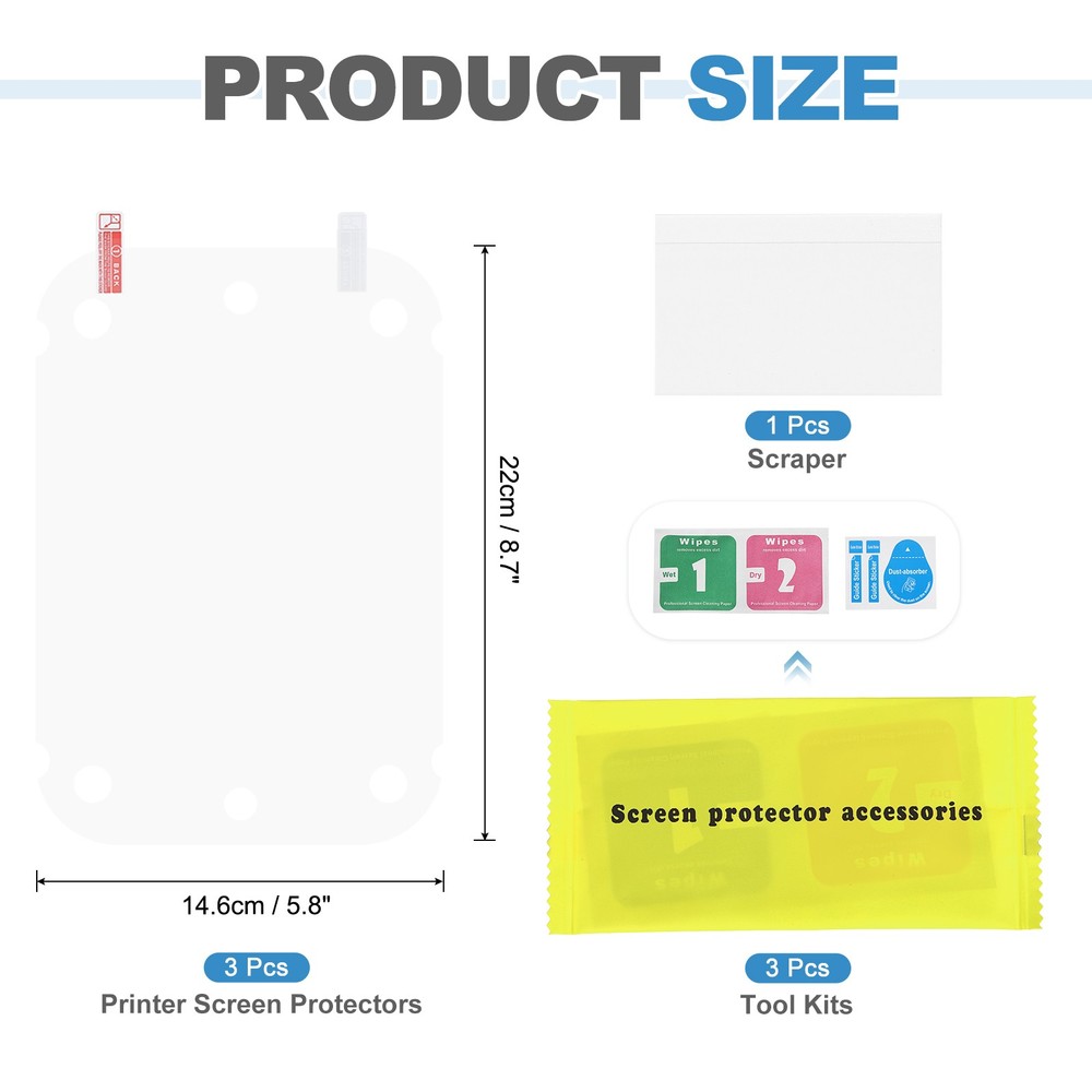 3Pcs Printer LCD Screen Protector, 9.5" Scratch-Resistant Protective Films