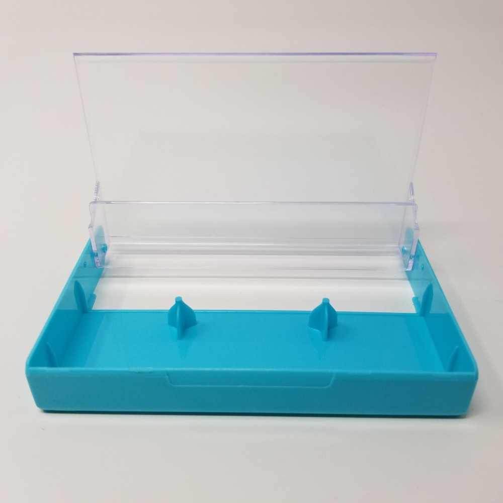 5 Cassette Tape Cases: Clear Front + Turquoise Solid Back - Empty Plastic Boxes