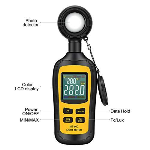 Light Meter Digital Illuminance Meter Handheld Ambient Temperature Measurer R...