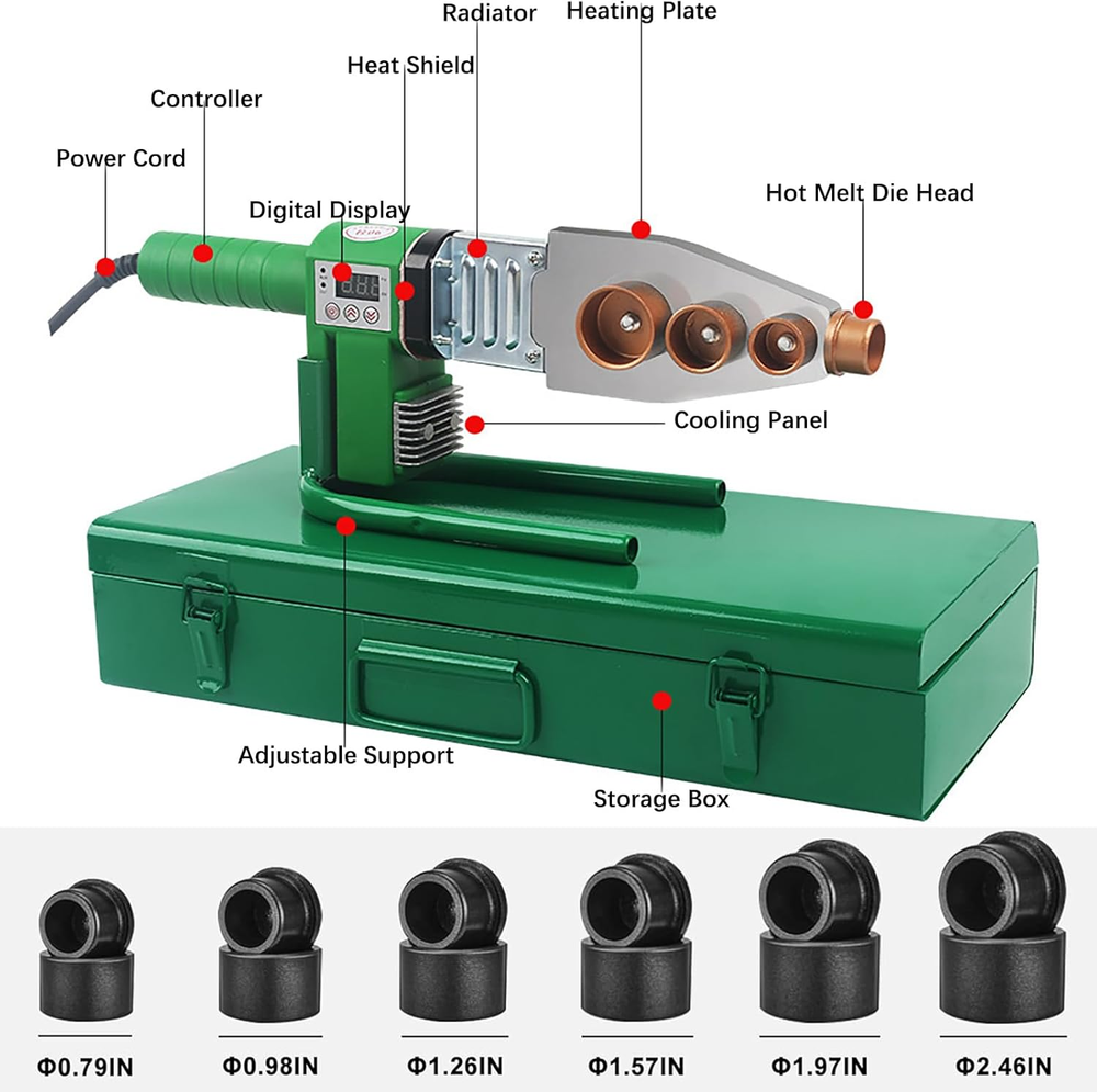 Plastic Pipe Welder 110V Plastic Pipe Welding Tool Pipe Welding Machine PP, PP-R