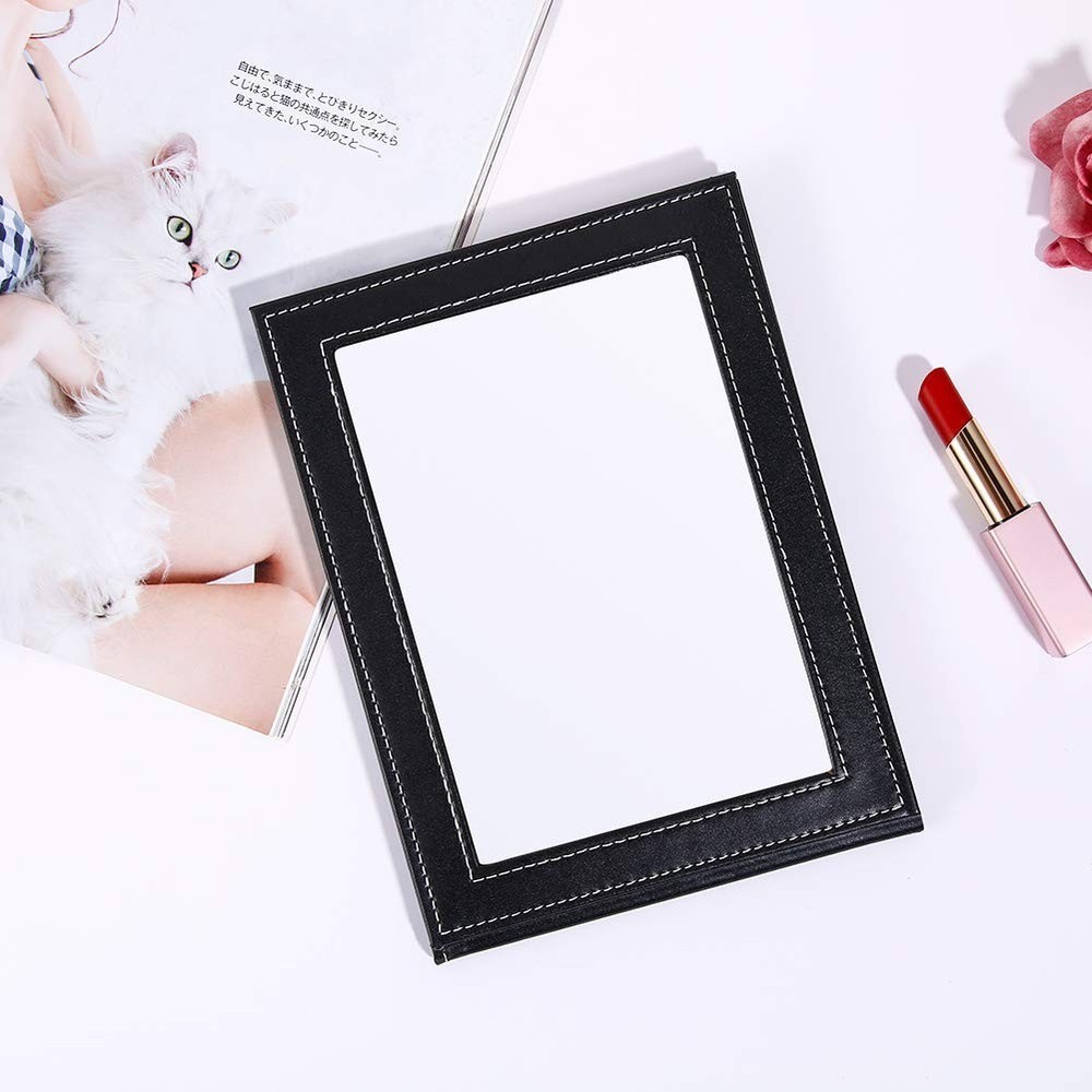 Compact Rectangular Travel Mirror with Cushioned Cover - Ideal Gift for All