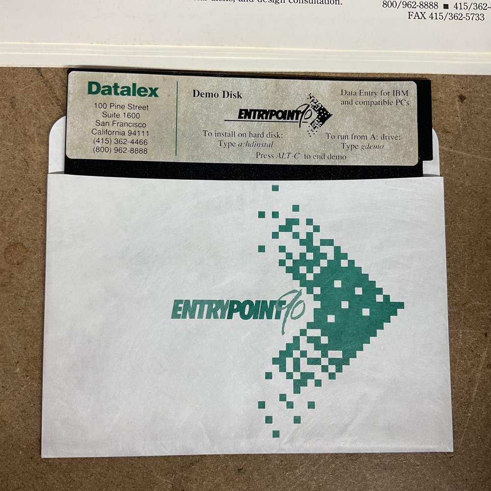 Datalex Dateline Vol. 3 No. 3 & Entrypoint 90 5.25 Demo Disk Vintage Computing