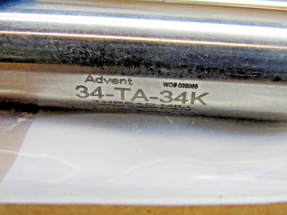 (2) USED Advent Indexable Thread Mill 34-TA-34K See Photos