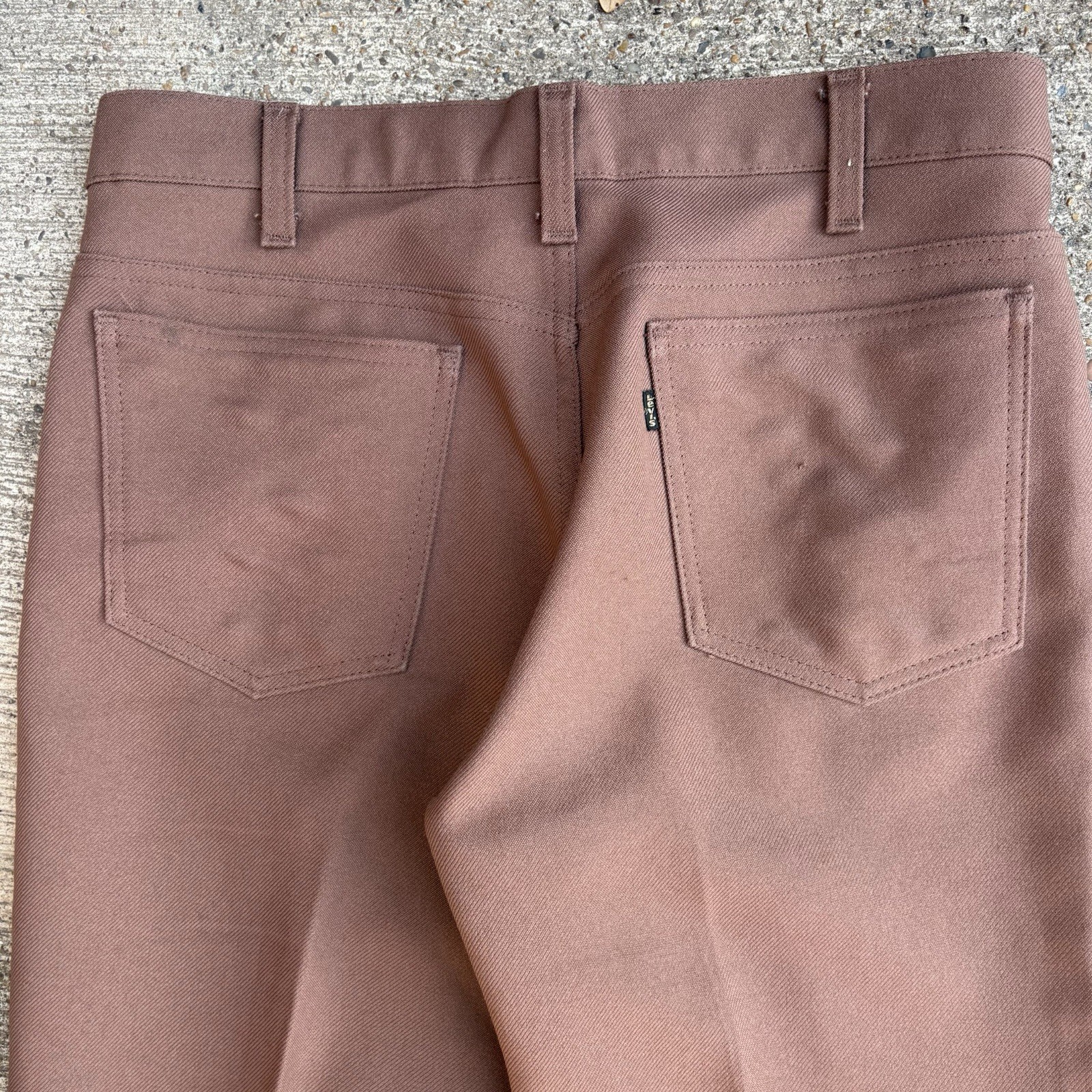 VTG 70s Levi’s Polyester Brown Flared Leg Western Disco Pants Talon USA Hippy