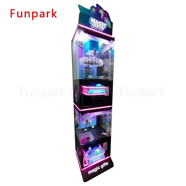 Mini Rotating Spinning 20 Clip Prize Skill Redemption Claw Machine Arcade Combo