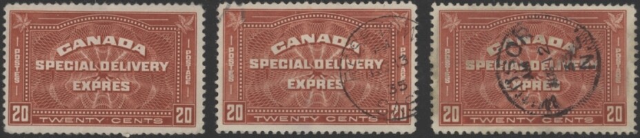 CANADA, 1927. Special Delivery E4, Used (3)
