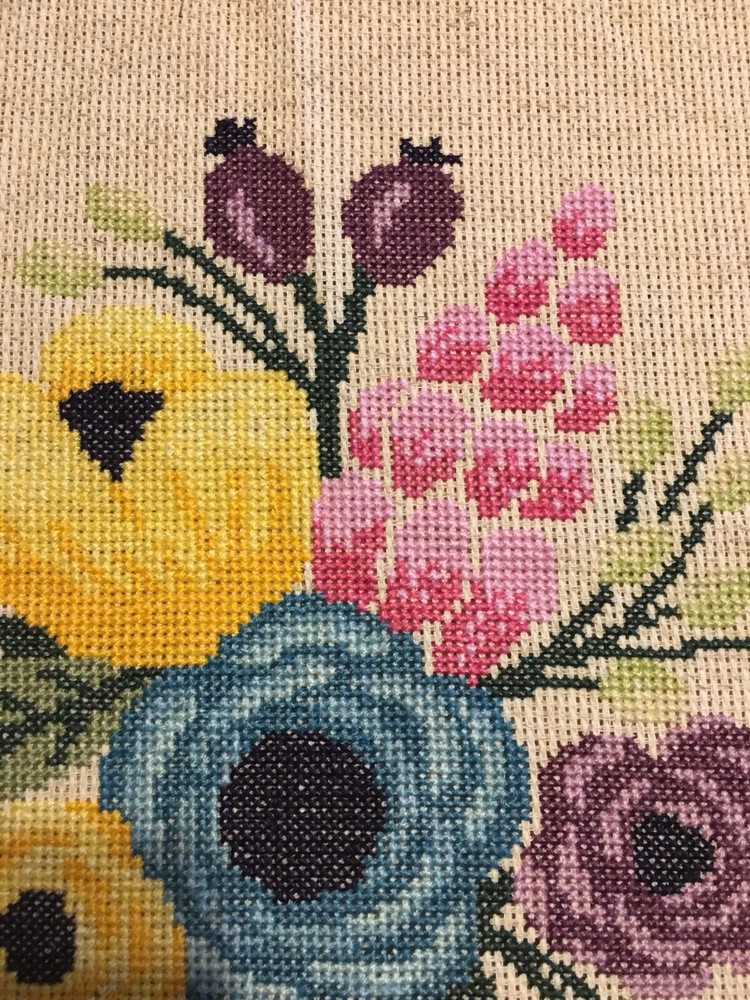 Finished Cross Stitch Flowers