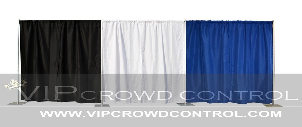 Pipe & Drape / Backdrop / Photobooth Kit in Premier Fabric, VIP Crowd Control