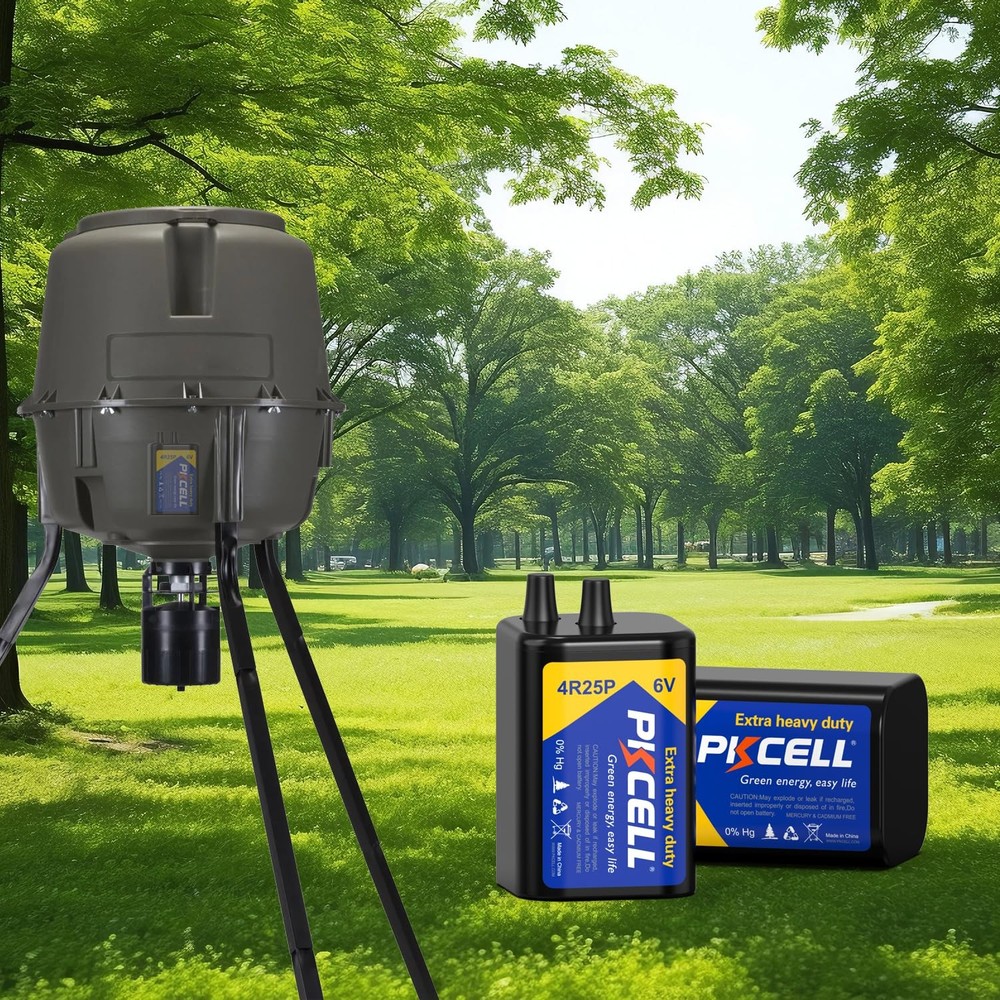 PKCELL 6 Volt Lantern Battery, 6V 4R25 Flashlight Battery with Spring 4 Count