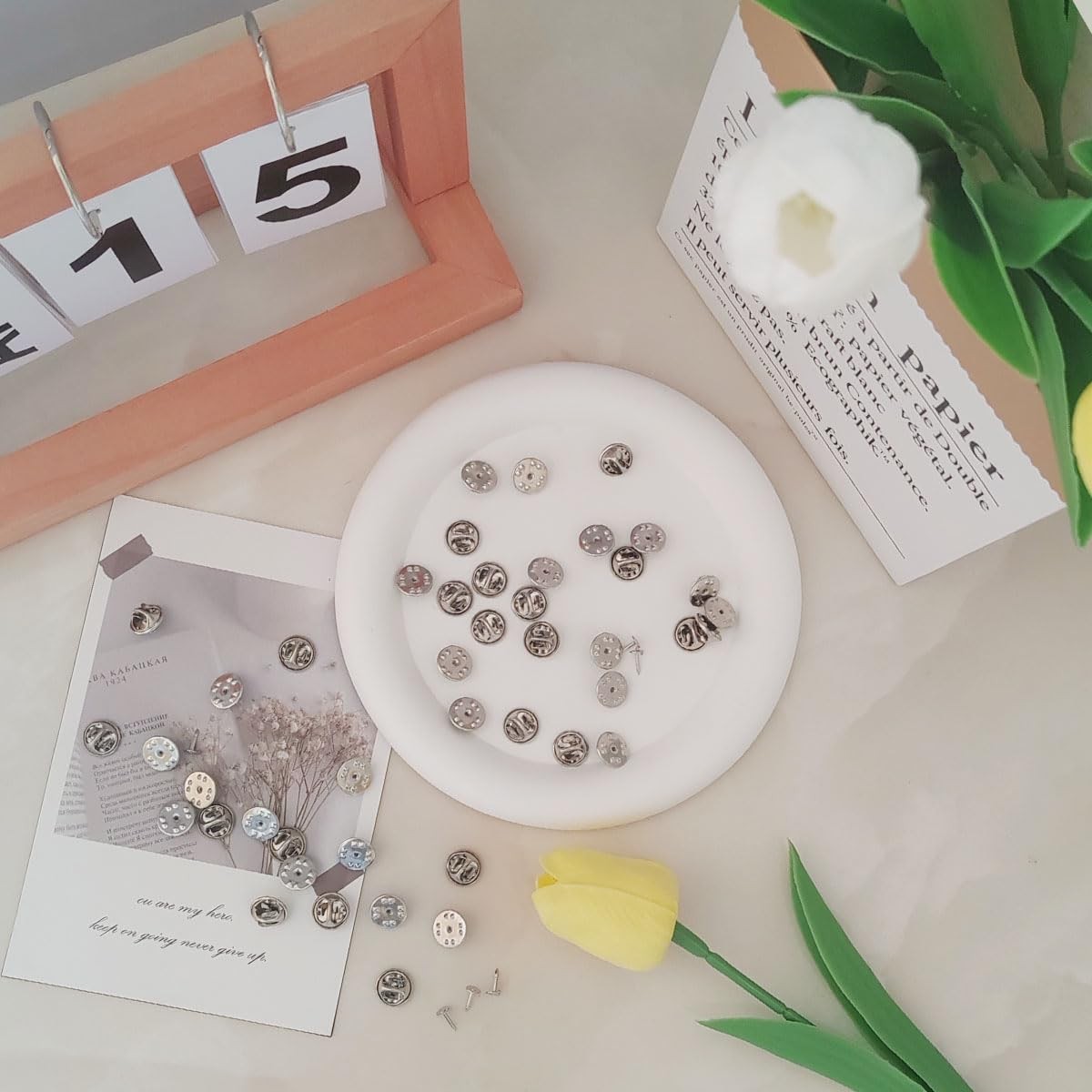 100 PCS Metal Locking Pin Backs Replacement, Butterfly Tie Tacks, Pin Keepers...