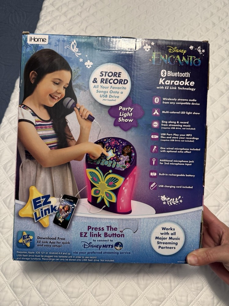 DISNEY ENCANTO BLUETOOTH KARAOKE MACHINE & MICROPHONE WITH EZ LINK TECHNOLOGY