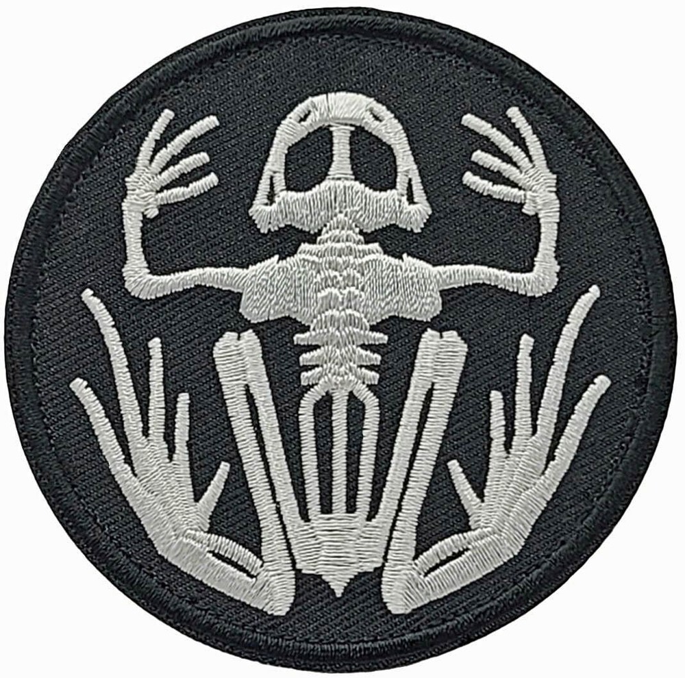 US Navy Seals Frog Skeleton Embroidered Patch -2PC Hook Backing 3"x3"