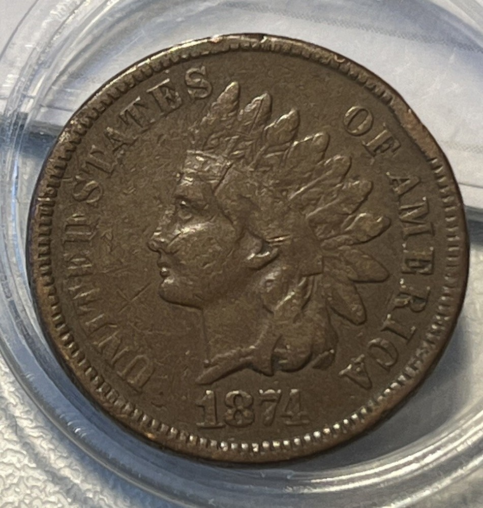 1874 Indian Head Cent Penny