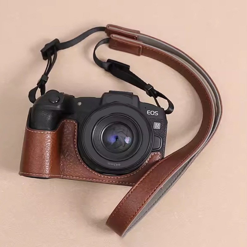For Canon R8 RP Camera Protective Case Base PU Leather Bag Camera Protector