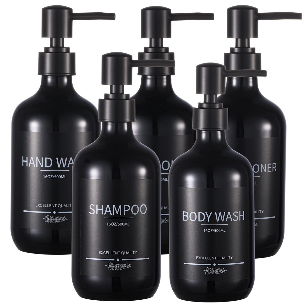 Shampoo and Conditioner Dispenser(5Pack) 16.9oz Refillable Shampoo and Condit...