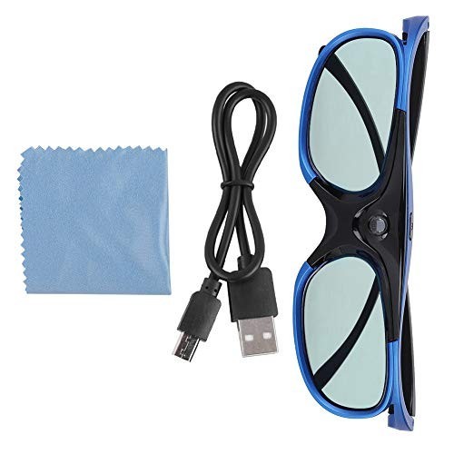 144Hz 3D Glasses, DLP-Link Active Shutter Goggles, Rechargeable for Projectors