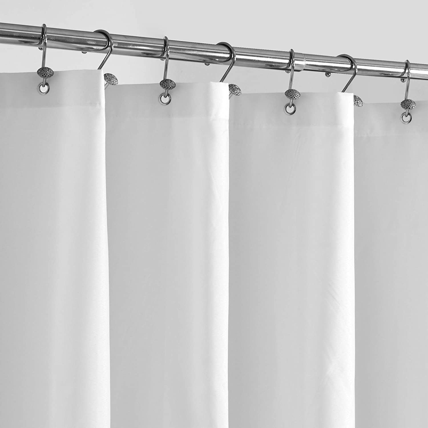 Waterproof Fabric Shower Curtain Soft Hotel Quality Standard Size 72X72, White