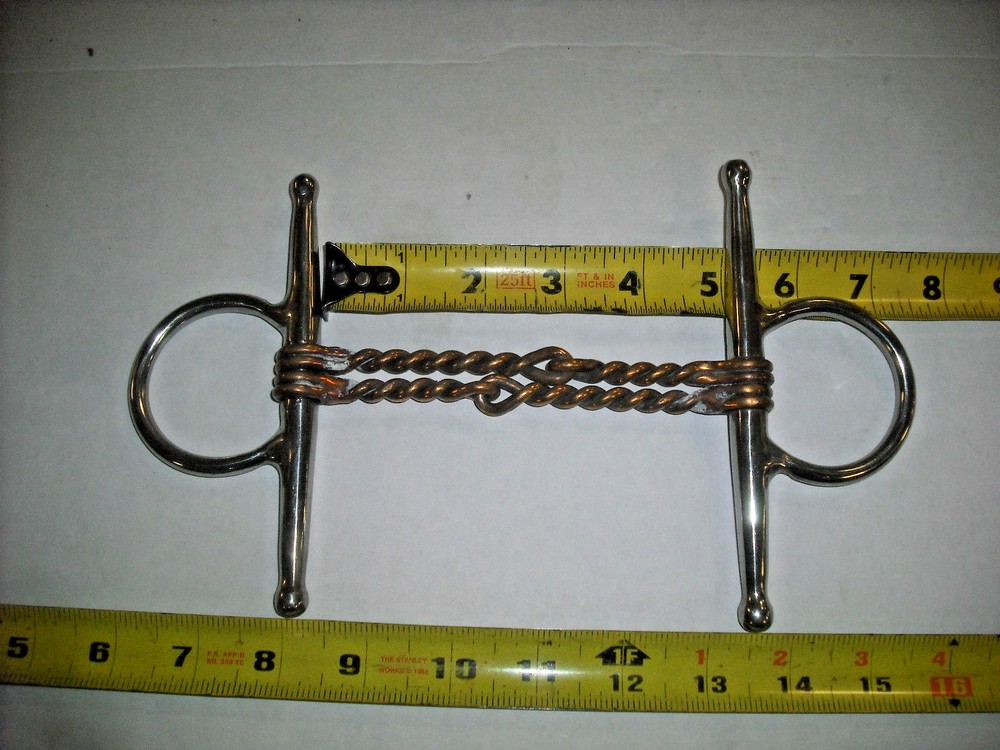 Stainless steel Double Twisted Copper Wire Full Cheek Snaffle Horse Bit - 5"