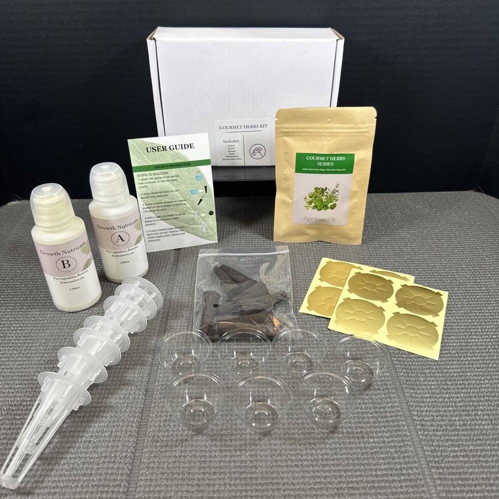 Gourmet Herb Seed Kit Compatible Hydroponics 7 Pack Varieties