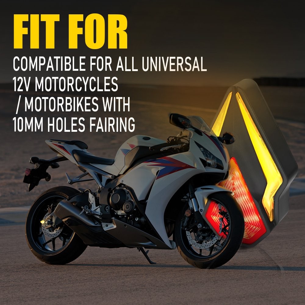 4X Sequential Motorcycle Flush Mount LED Turn Signals Blinker Light Indicator US