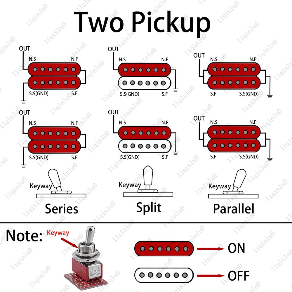 Fat Bat Toggle Switch DPDT OnBoard 3 Way Series/Split/Parallel Easy Install