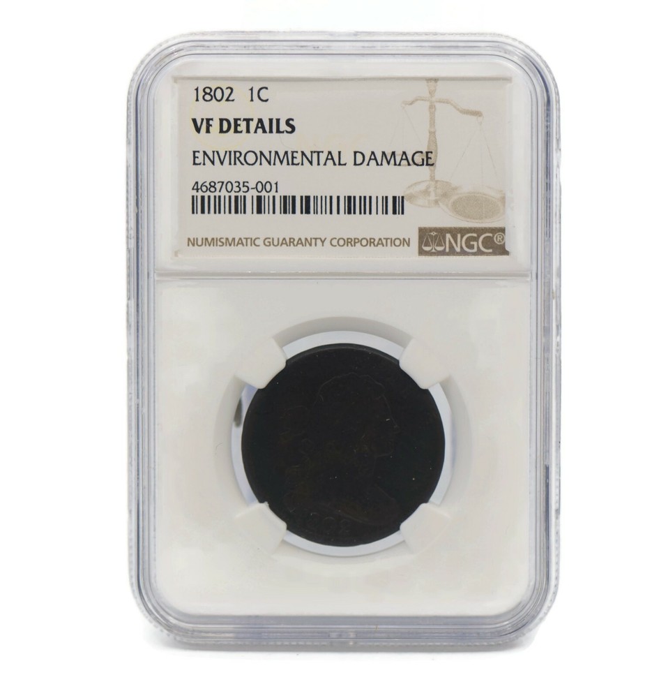 1802 Draped Bust Large Cent 1C NGC VF Details