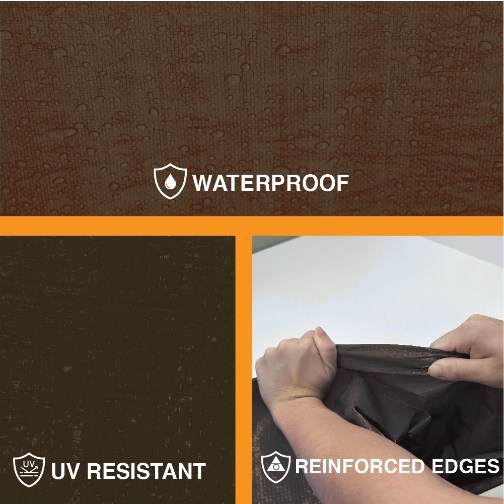 Heavy Brown Tarp - 5 MIL Multipurpose UV Resistant, Waterproof Protective Tarp