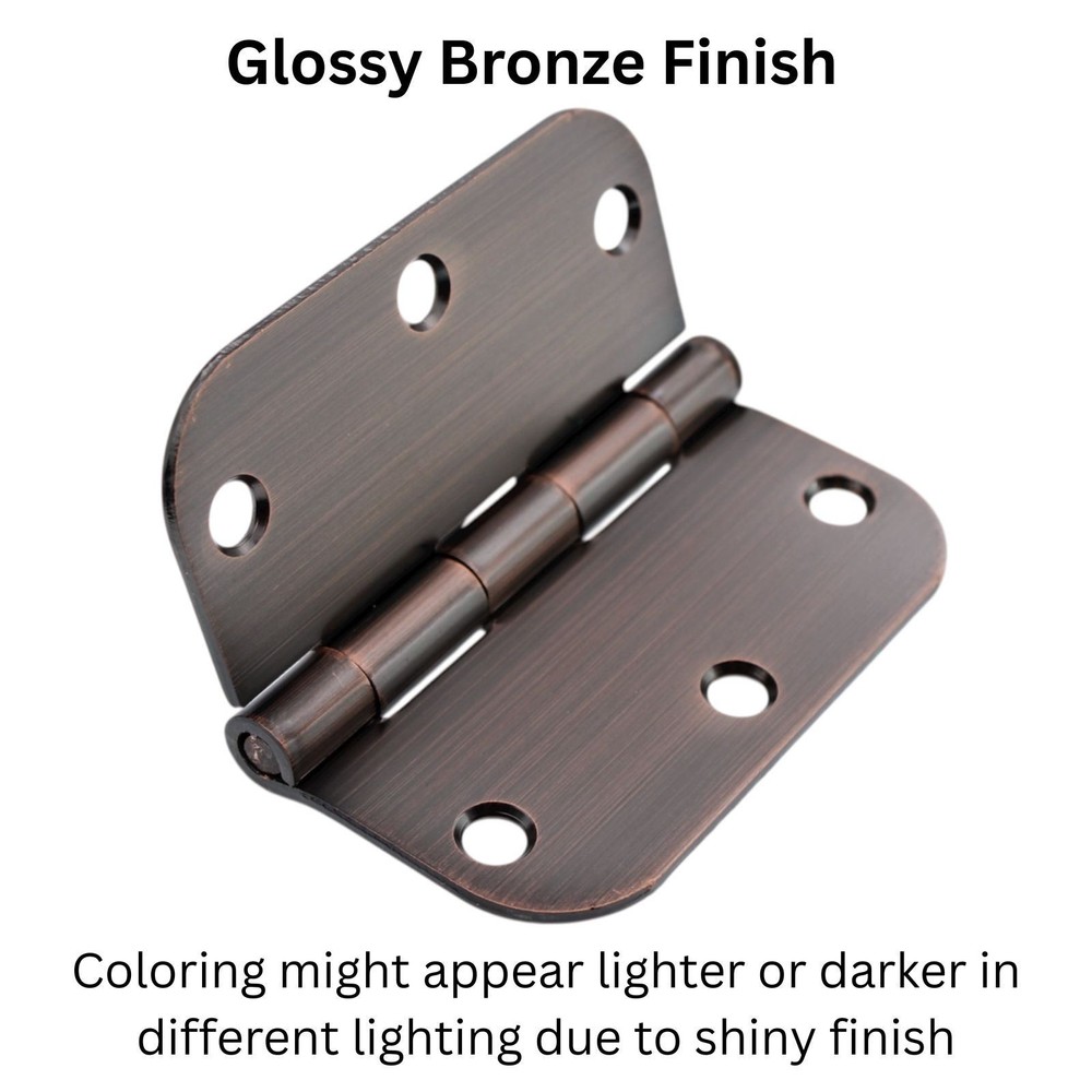 Warwick 3 Pack 3 1/2" Door Hinge 5/8" Radius Corner Bronze DA3012BZ