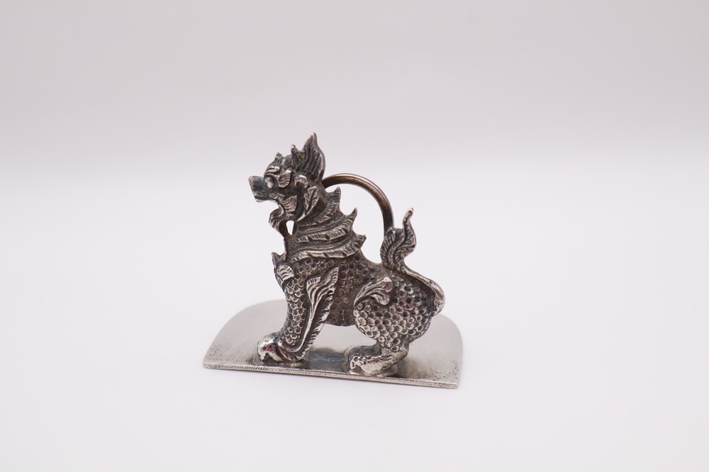 Vintage Solid Silver Chinese Style Menu Holder