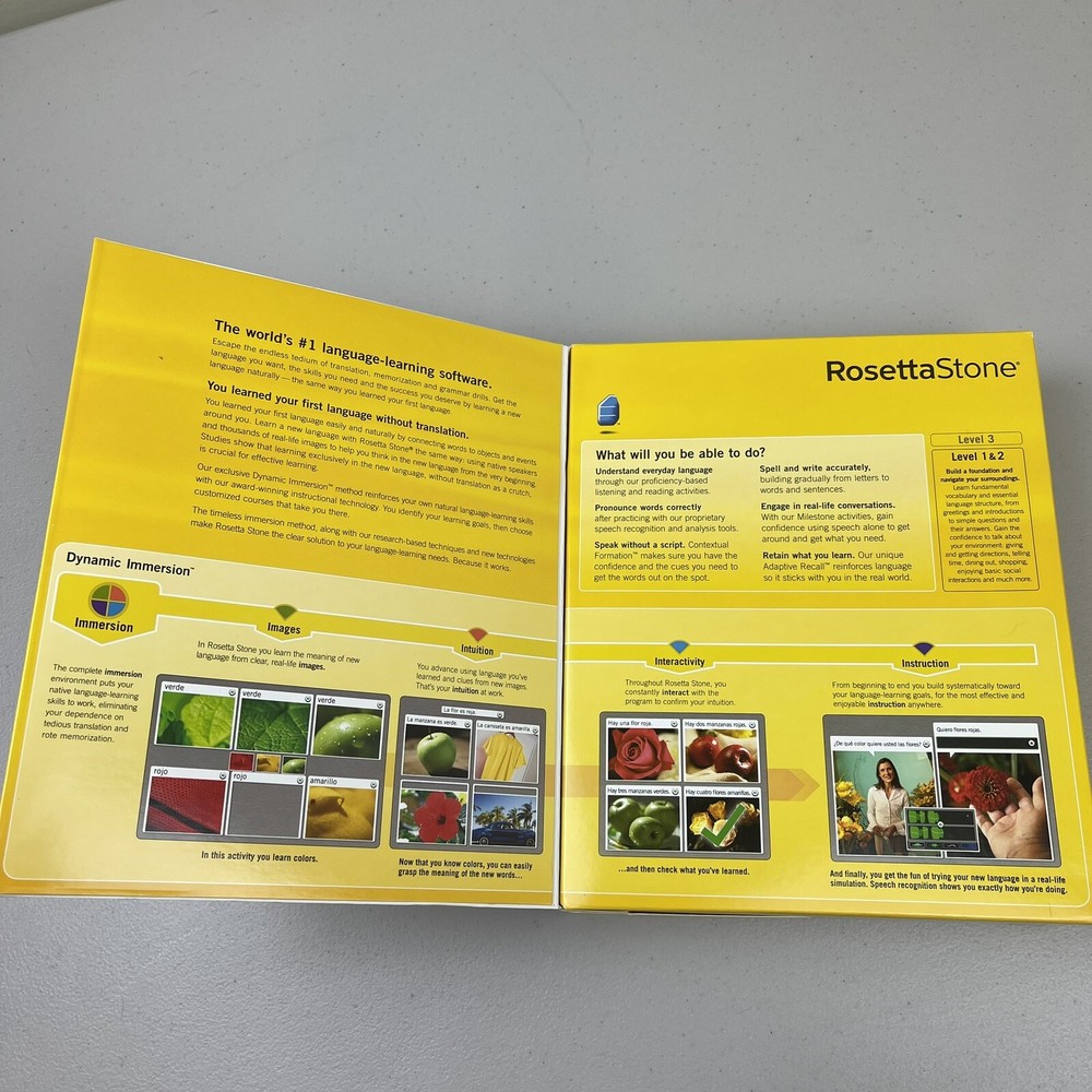 Rosetta Stone Spanish Level 1 & 2 Version 3 CDs for PC and Mac with headset