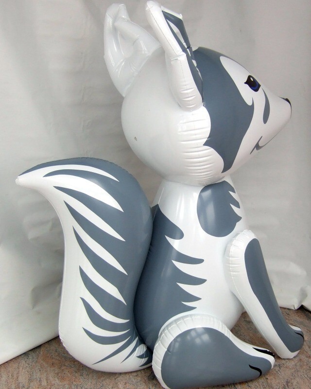 Rare! Large glossy inflatable white fox 170cm 67"