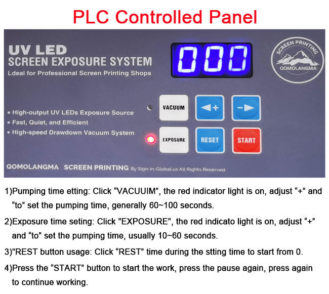 20" x 24" Tabletop Precise Vacuum LED UV Exposure Unit Screen Printing Exposure