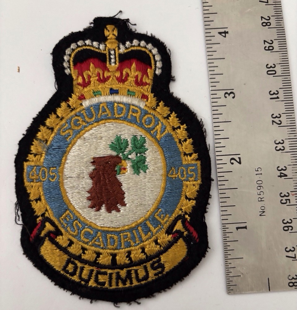 Royal Canadian Air Force  RCAF 405 Squadron Escadrille Pattern Heraldic Patch