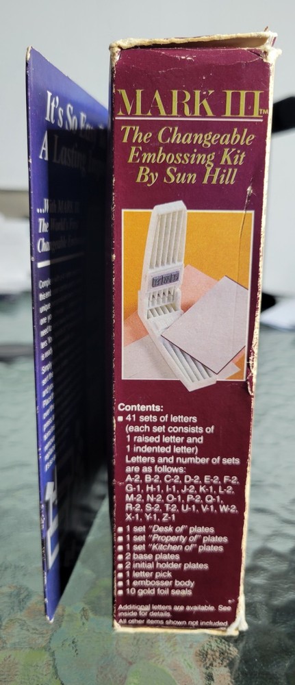Changeable Embossing Kit Sun Hill Mark III 1985