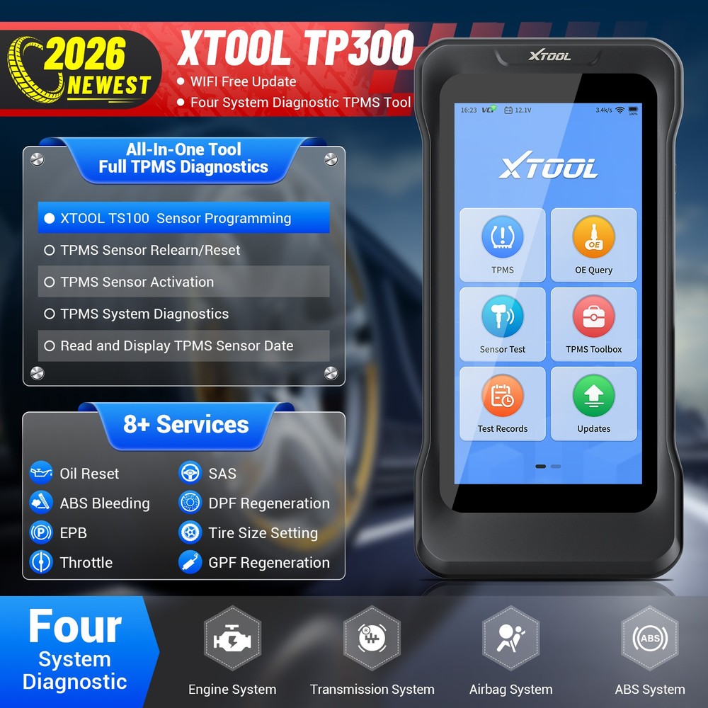 2026 XTOOL TP300 Full TPMS System Diagnostic Lifetime Free Update 8+ Services