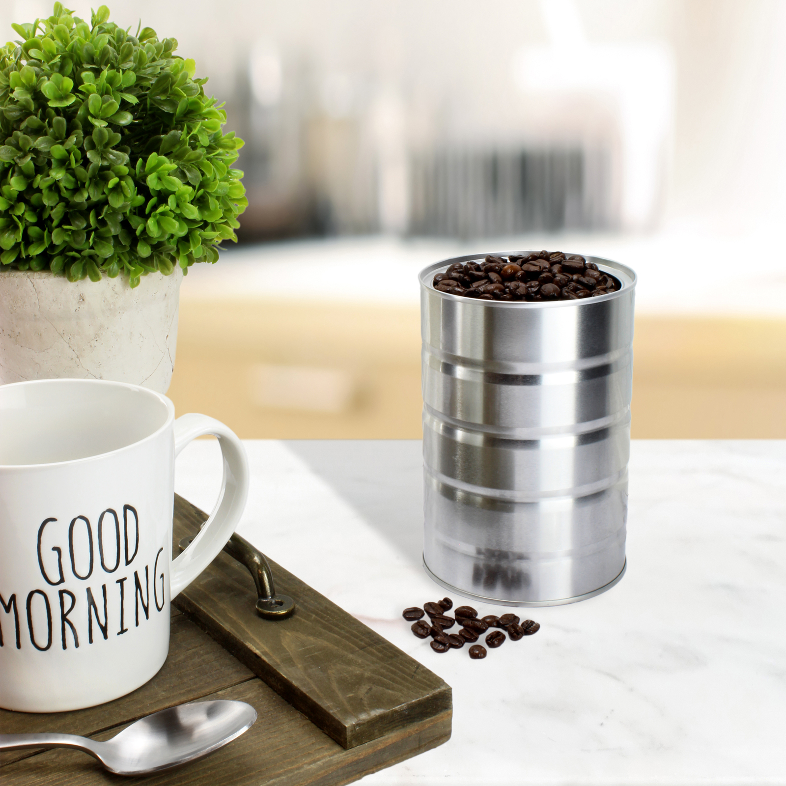 Empty Coffee Cans 4pk, Metal Cans for Kitchen Storage, Baking, Coffee Packaging