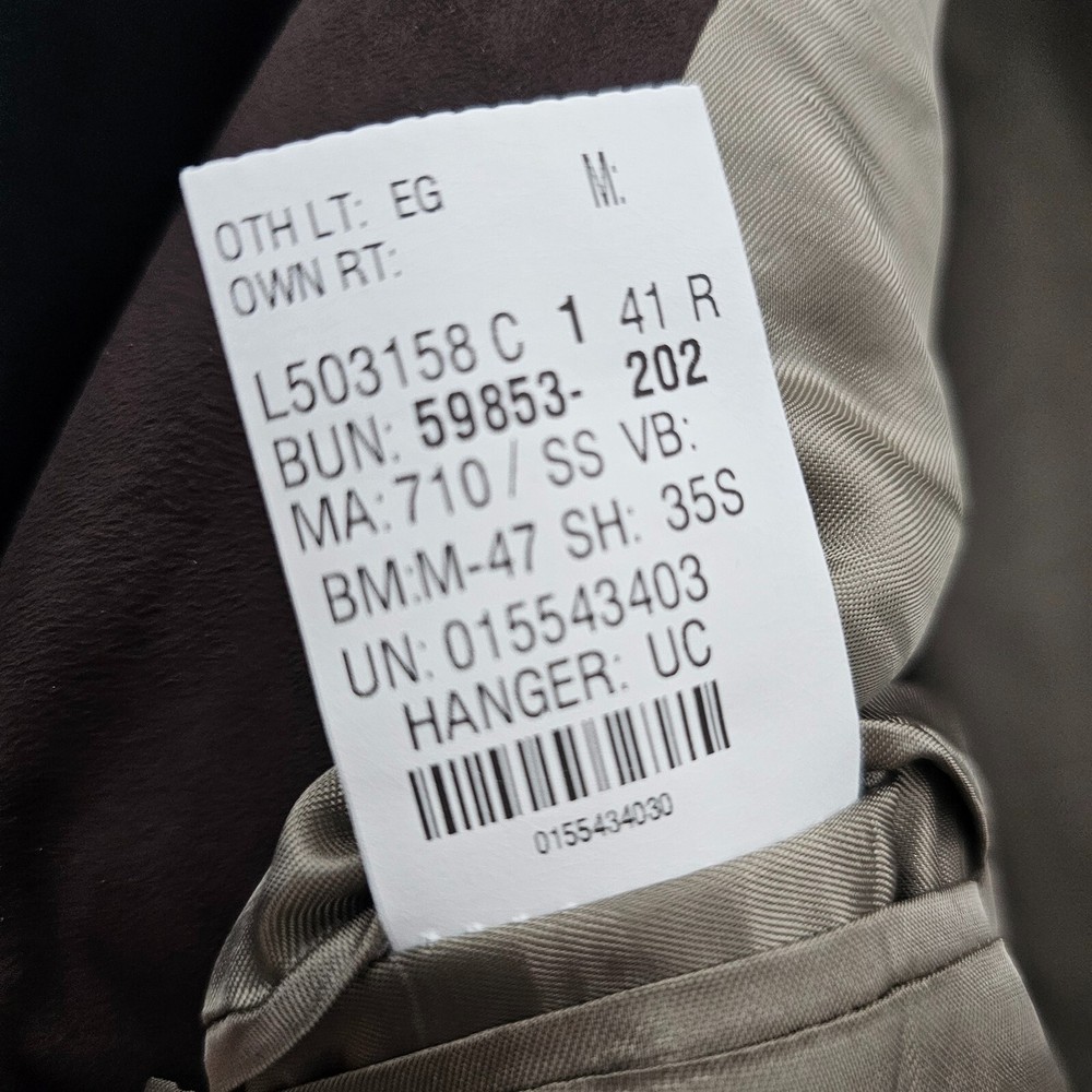 Chaps 41R Brown Sport Coat Blazer Jacket Solid 2B Polyester