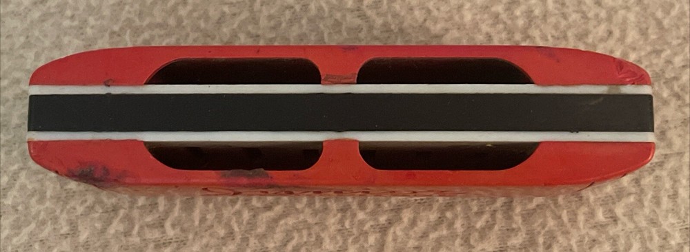 Vintage Hard Plastic Junior Harmotone Harmonica Harmonic Reed Old Toy