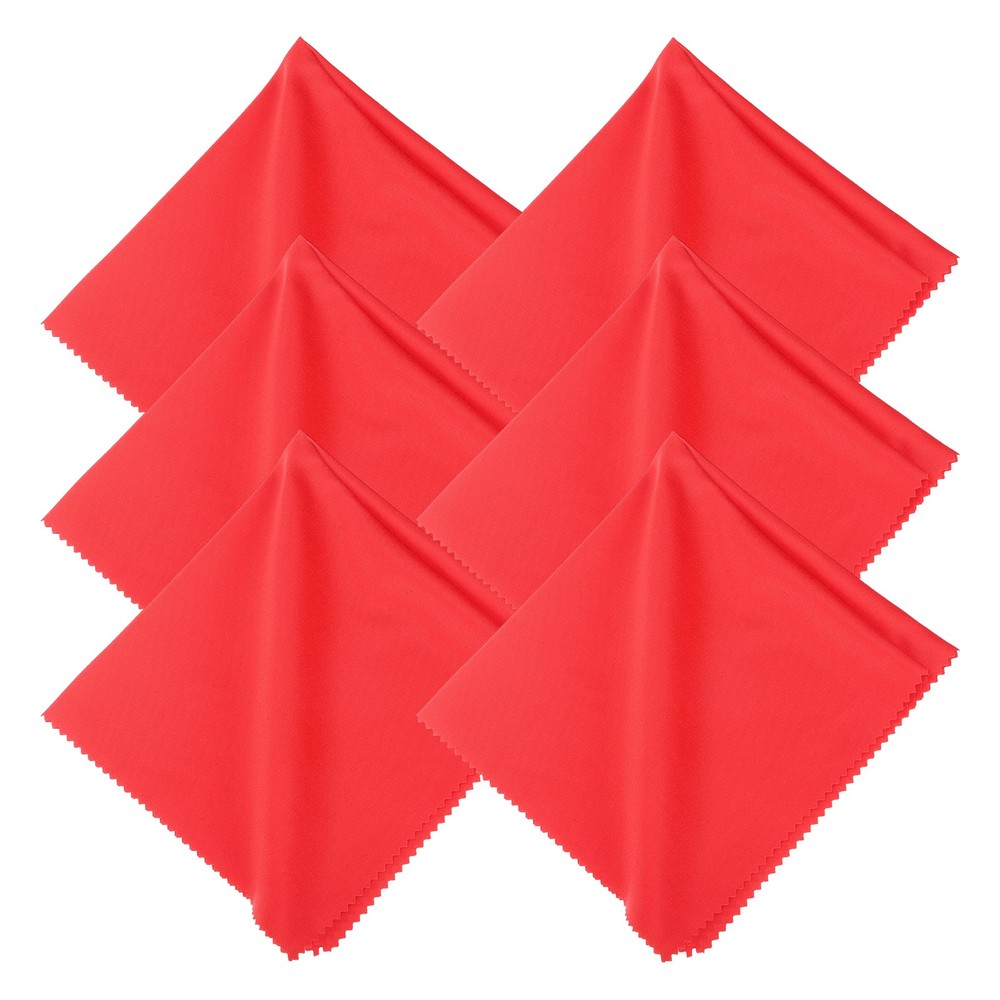 6 Pcs 12" x 12" Microfiber Record Cleaning Cloth Red