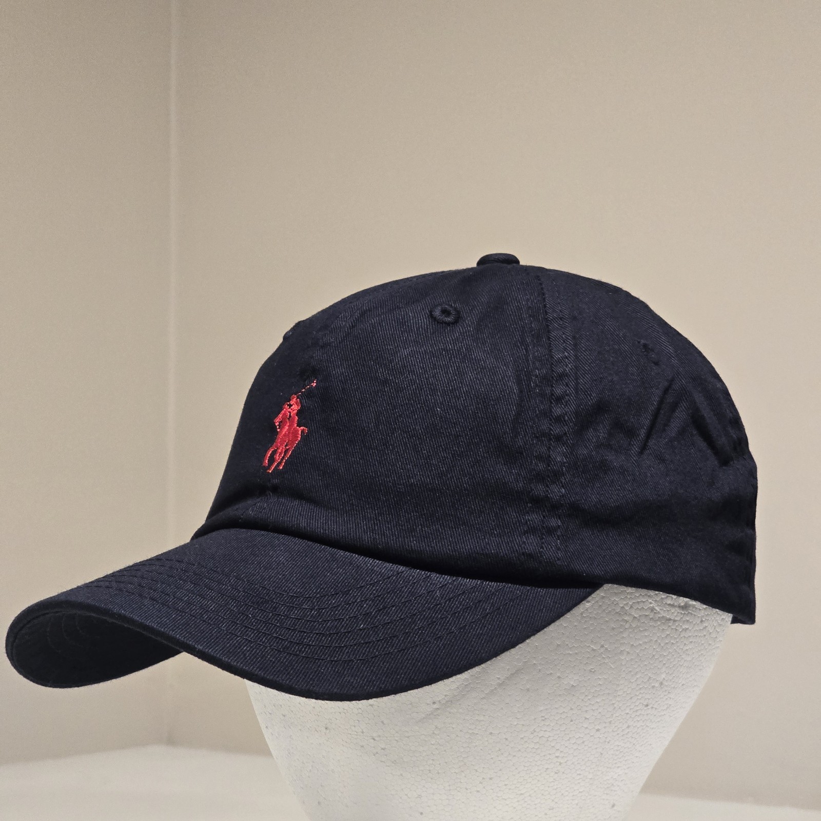 Polo Ralph Lauren Men's One Size Cotton Chino Adjustable Ball Cap Black Red