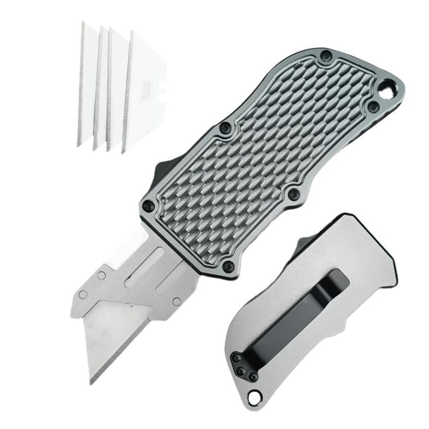 Retractable Box Cutters Utility Knife,Replaceable Blade Pocket Knife With