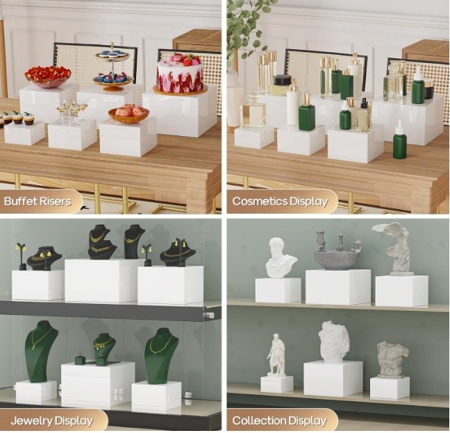 6 PCS Buffet Risers, Large Food Risers for Buffet Table, Food Display Risers