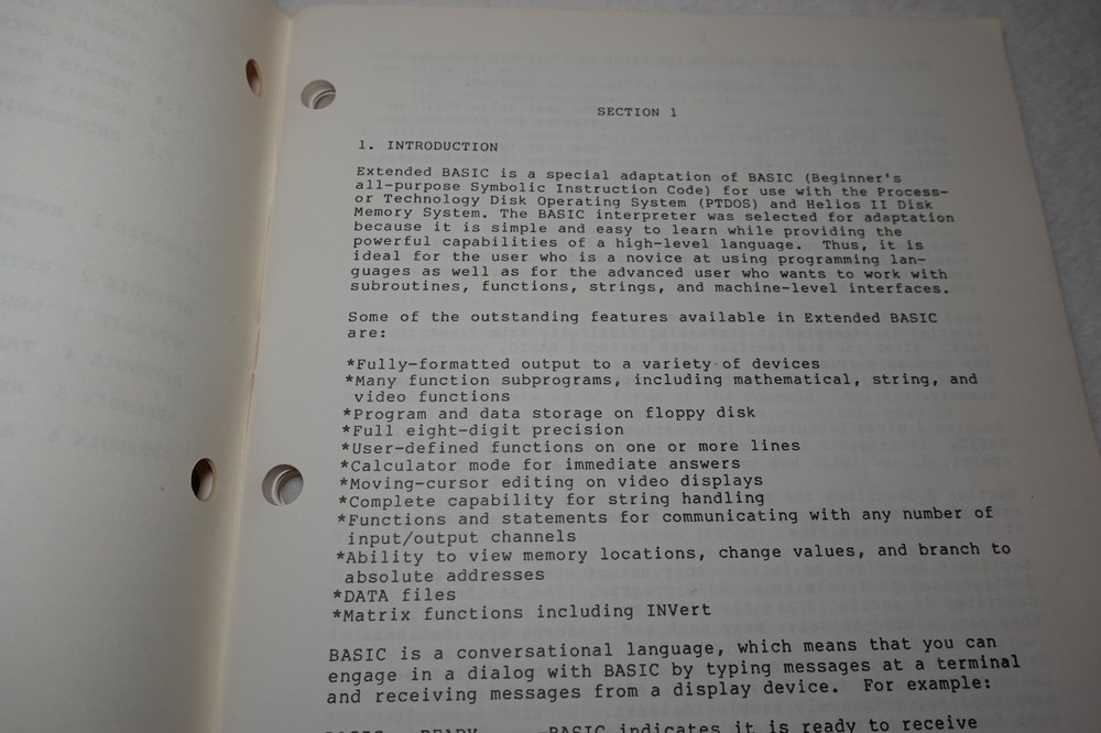 Processor Technology Extended Disk BASIC 1978 Vintage Original User's Manual