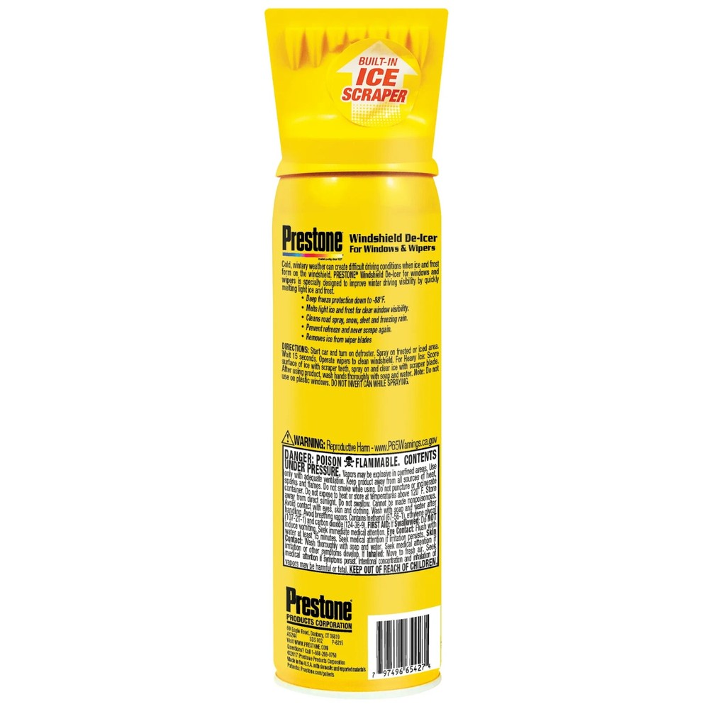 Prestone Windshield De-Icer with Ice Scraper Top, 17 oz