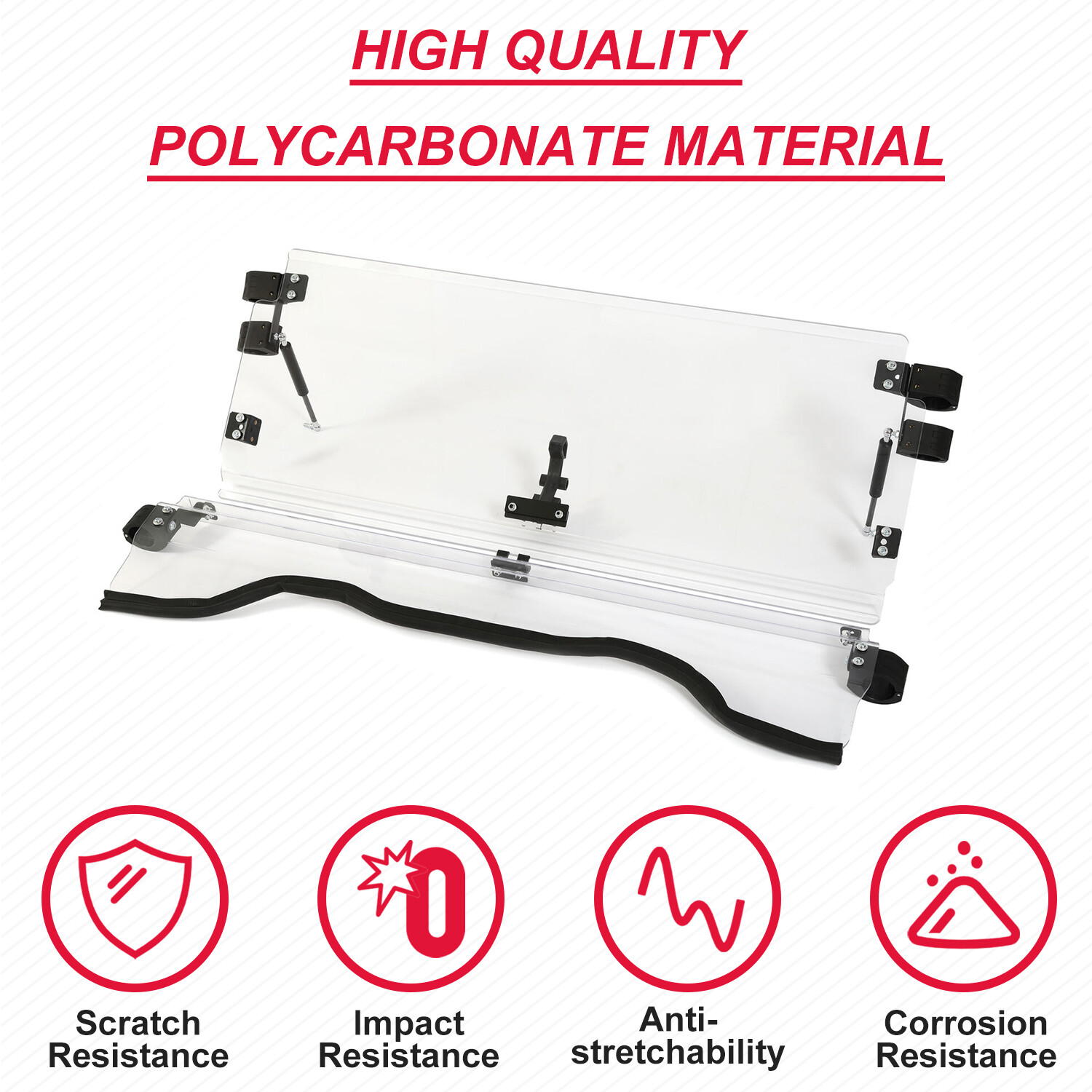 Front Scratch Resistant Flip Windshield Clear For 2014-2024 Honda Pioneer 700 4