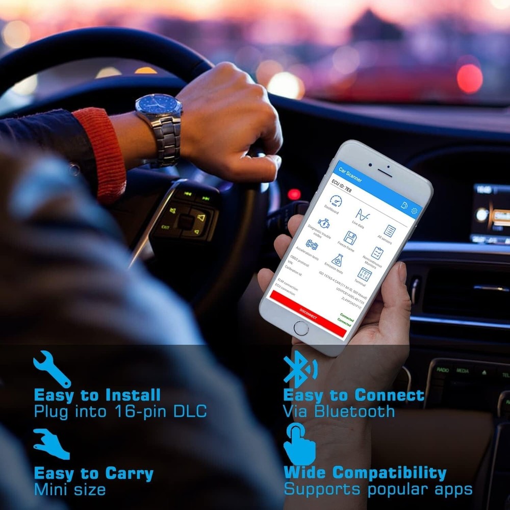Veepeak Mini Bluetooth OBD2 Scanner OBD II Car Diagnostic Scan Tool for Android