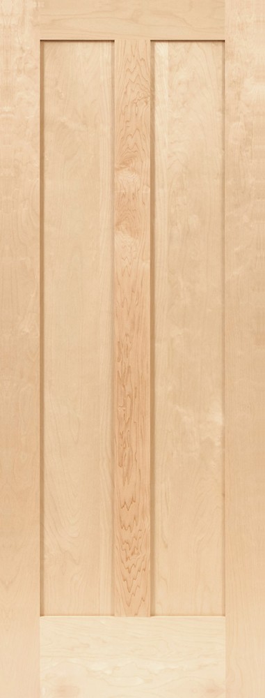 2 Panel Vertical Birch Flat Mission Shaker Stain Grade Solid Core Interior Doors