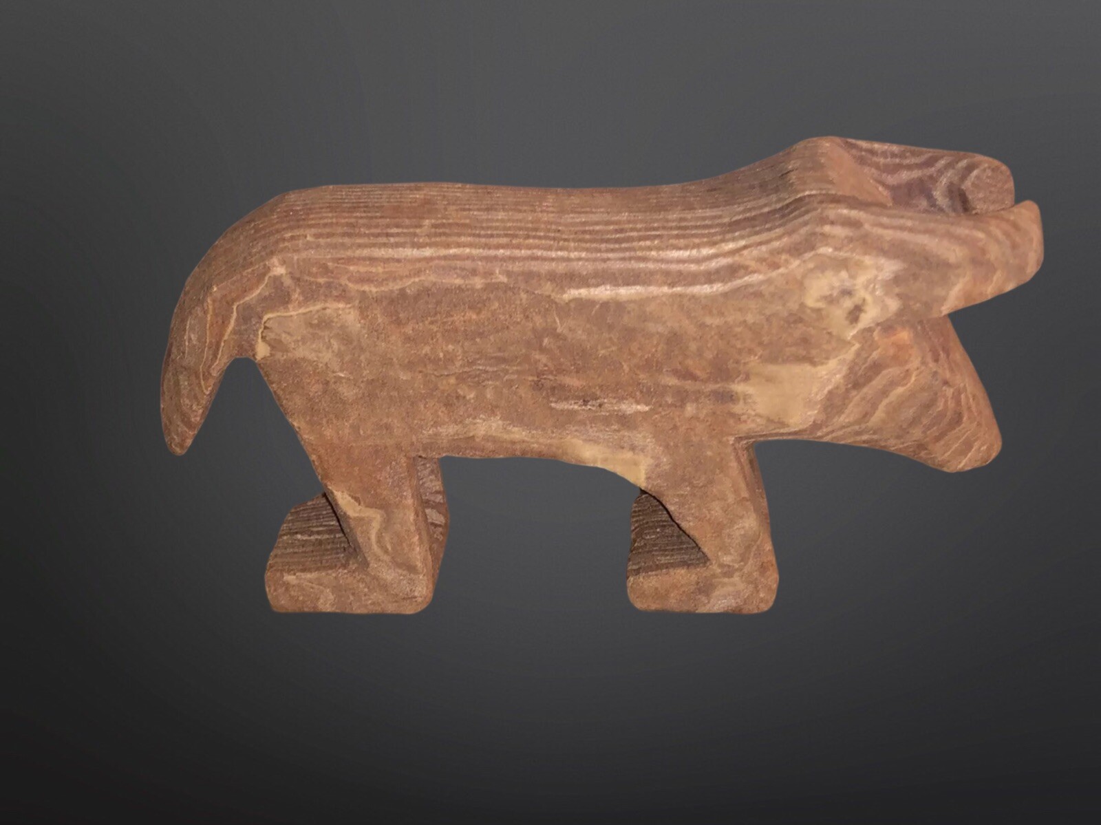 Circa 1910 Native American Tarahumara Carved Wood Bull Fetish